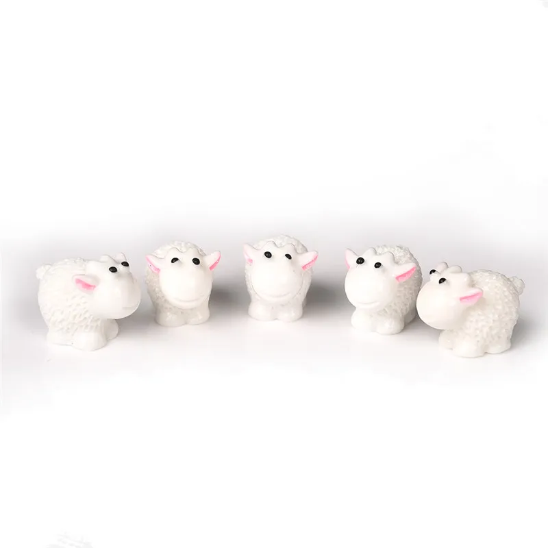 5Pcs Set Kawaii Mini Sheep Animals Home Micro Fairy Garden Figurines Miniatures Garden Decor DIY Accessories