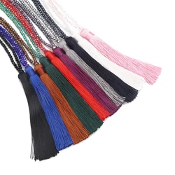 Fashion 14 Colors Long Fringe Silk Tassel Necklace Women Glass Bead Crystal Pendant Necklaces Statement Vintage Bohemian Jewelry
