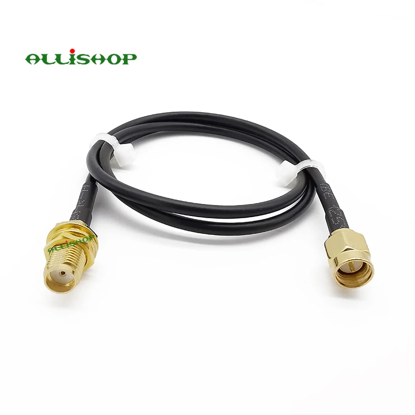 ALLiSHOP 0-3Ghz pigtail SMA male brooches plug to SMA female socket jack low loss RG174 cable for GPS, FPV Antenna, GSM, GPRS