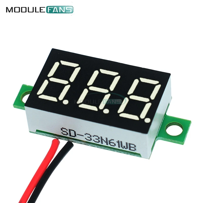 0.36 Inch Mini Digital LED Display Voltmeter Red Panel Voltage Meter DC 4.7~32V 3-Digit Display Adjustment Voltmeter