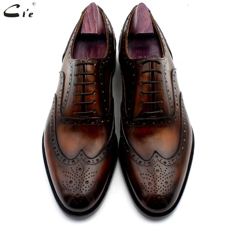 cie oxford patina brown brogues dress shoe genuine calf leather outsole men leather work shoe handmade quick delivery No. 20311