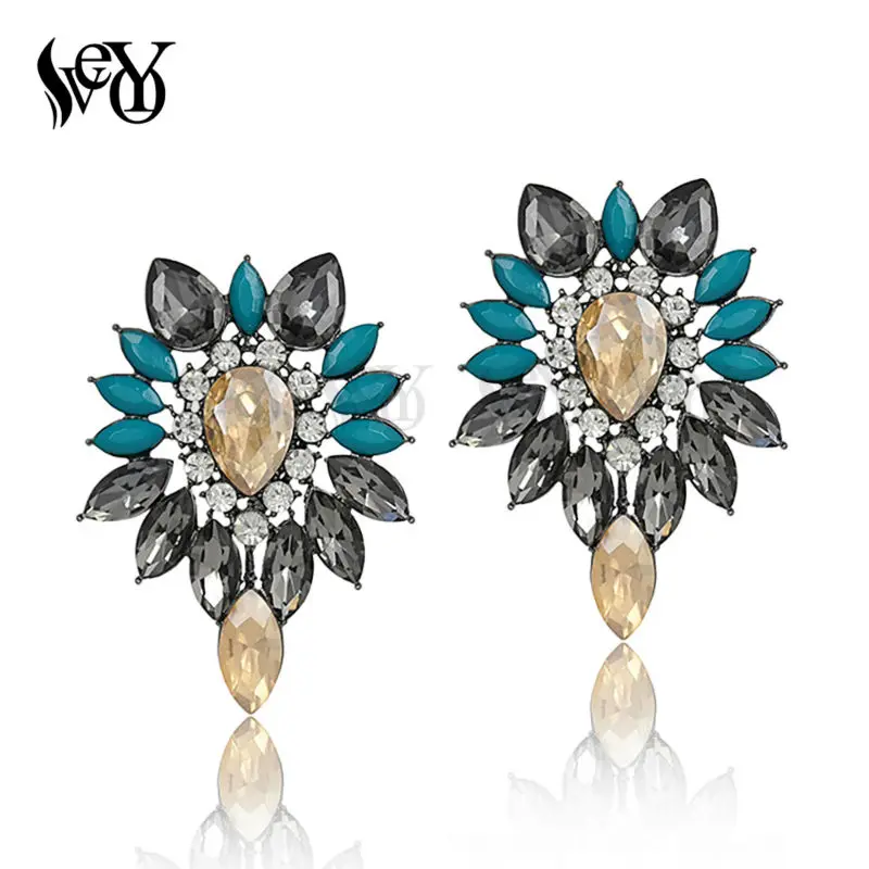 VEYO Vintage Earrings Crystal Stud Earrings For Woman High Quality Lead Free Nickel Free