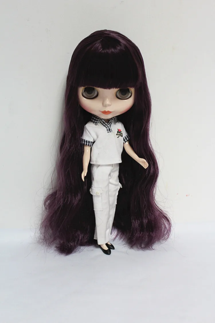 

Blyth doll Nude doll 30cm ordinary body deep purple bangs hair dolls for changing makeup can replace the multi-joint body