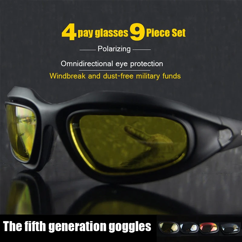 Daisy c5 Polarized Military Sunglasses Explosion-proof 4 lens tactical glasses 2019 Sport shooting running hunting army eyewear