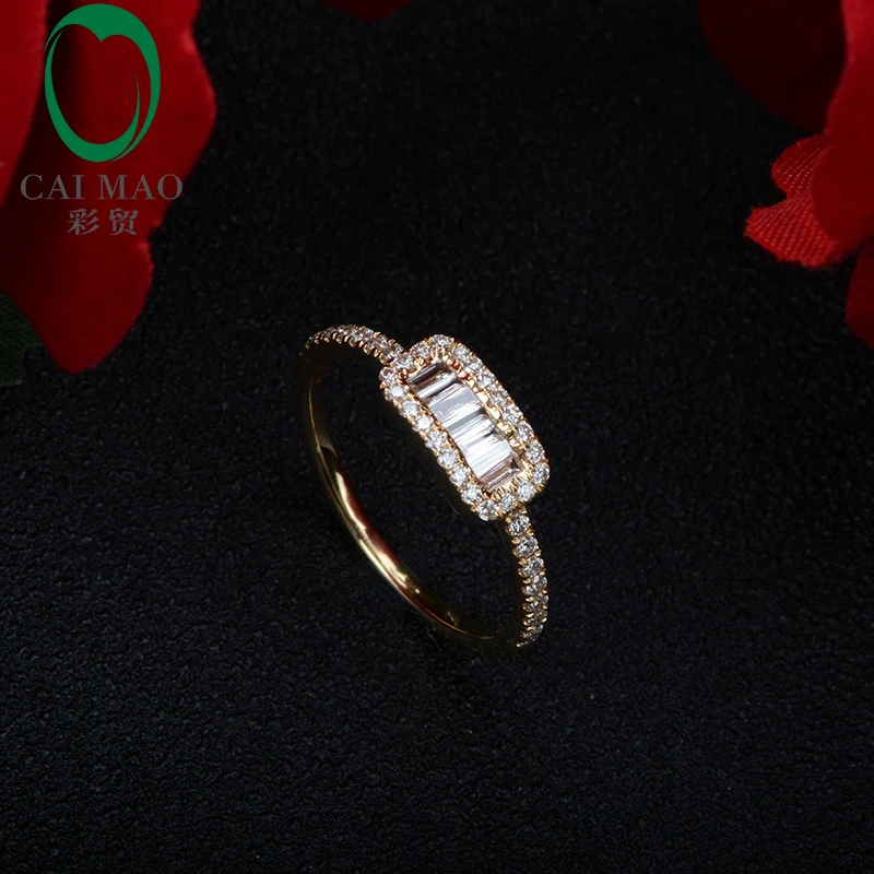 Free shipping Exquisite 0.33ct Diamonds 14kt Yellow Gold Eternal Ring Jewelry