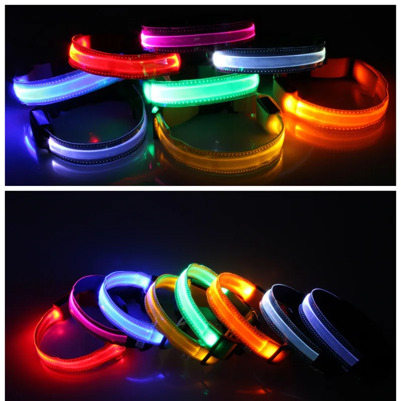 The new transparent LED light dog collar pet supplies pet dogs and cats Collars Leashes