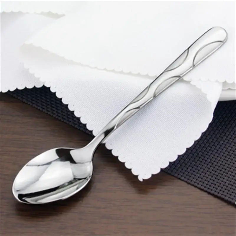 4-12pcs Stainless Steel Teaspoon  6'' 15cm Tea Spoon set Small Coffee Spoons Ice Dessert Mixing Honey Scoop Kitchen Cutlery