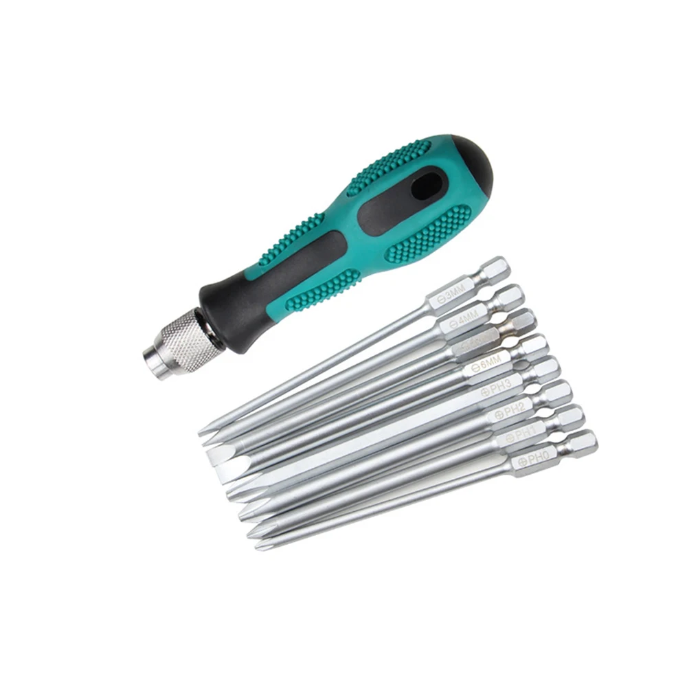Chromium vanadium steel cross screwdriver set with magnetic replaceable tool head nut disassembly tool