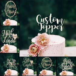 Wedding Cake Topper Wreath Mr & Mrs Personalized Wedding Cake Topper Wood Mr and Mrs Cake Topper Rustic Cake Topper Last Name To