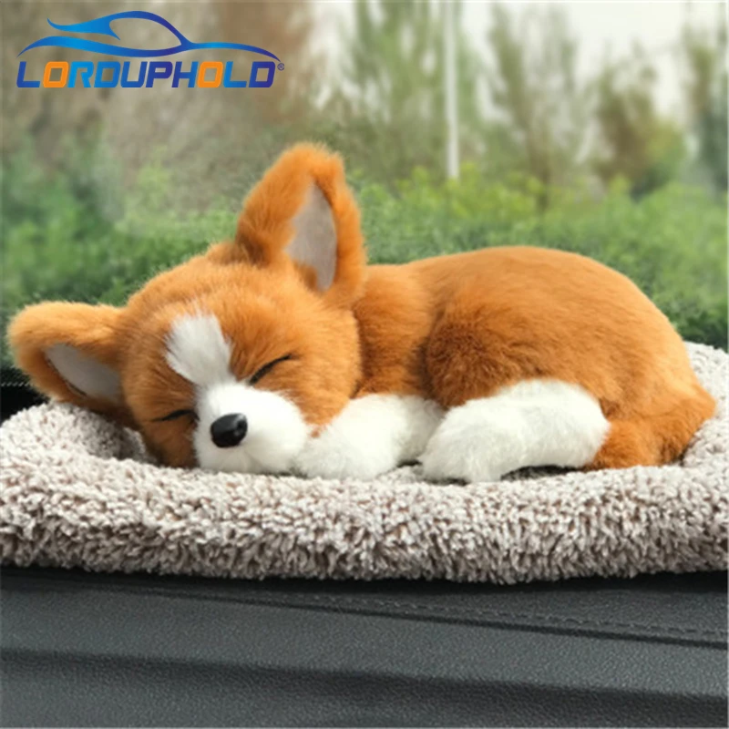 

New Cool Car Dashboard Ornament Silulation Sleeping Dog ABS Plush Shake Head Dog for Car Interior Decoration Dachshund Chihuahua