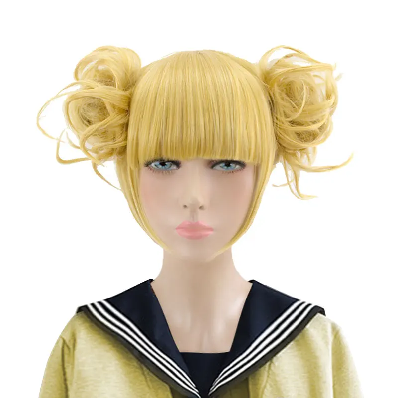 Hsiu Mijn Hero Academy Cosplay Himiko Toga Pruik Kort Blond Haar + Gratis Merk Rose Intranet