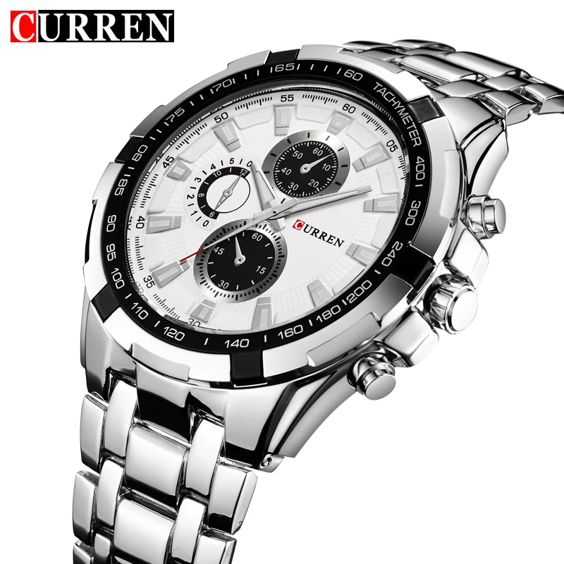 2016 New CURREN Luxury Brand Watches Men Quartz Fashion Casual Male Sports Watch Full Steel Military Watches Relogio Masculino