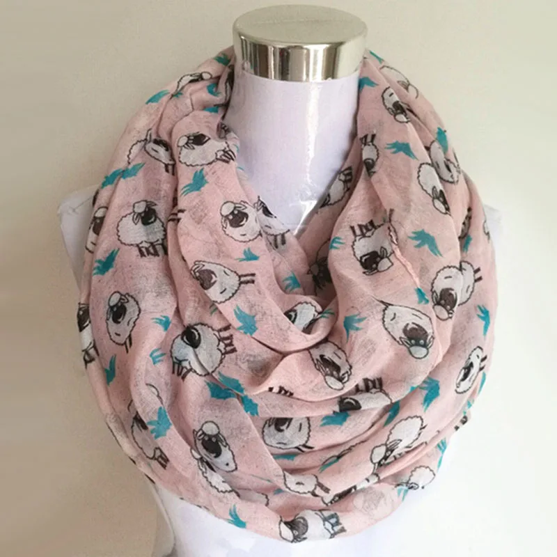 Free shipping ladies' animal infinity scarf Women's pets goat  loop scarf Accessories cloth Gift Idea sheep neckerchief