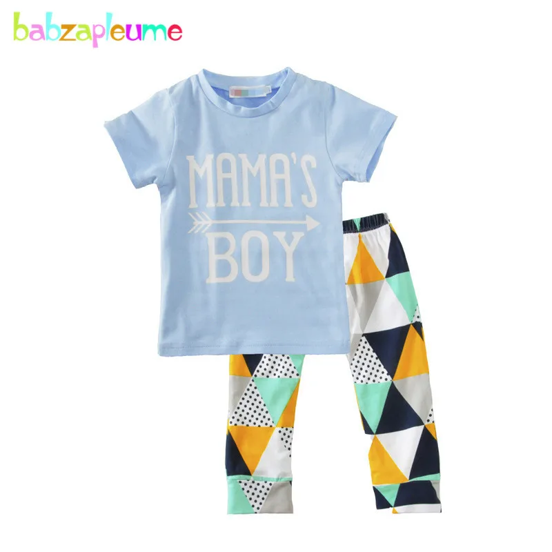 

0-24M Newborn Baby Boys Clothes suit Brand Summer infant jumpsuit boys costume Letter Print Children Clothing kids 2pcs/set A187