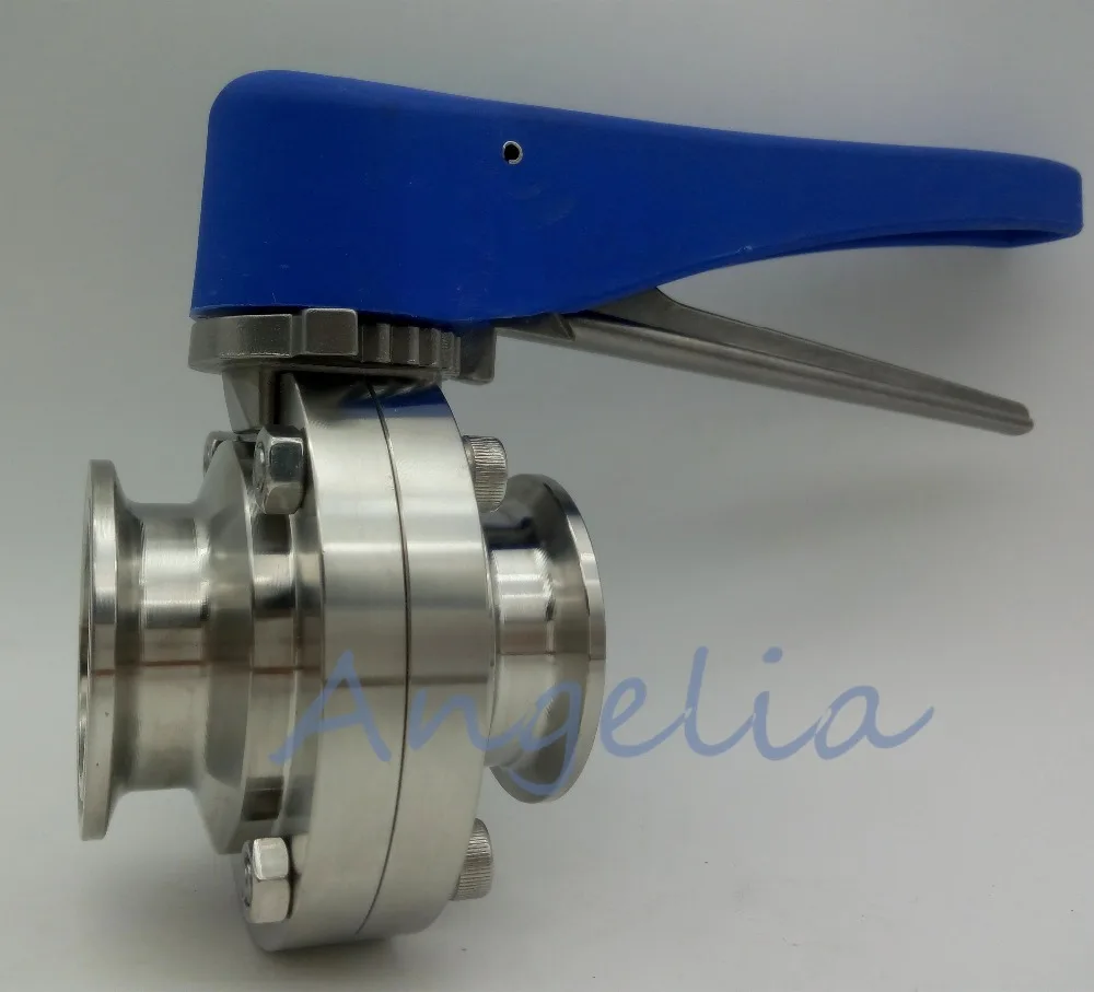 

4" Stainless Steel 316 Clamp OD 119MM Plastic Multi-Position Handle Sanitary Butterfly Valve