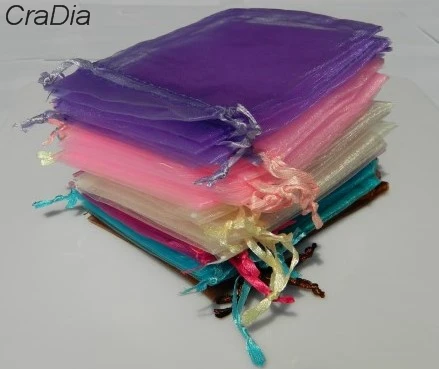 

Epackfree 100pcs 10*13cm Mixed Color Drawable Organza Jewelry Bags Embalagem Para Presente Christmas /Wedding Gift Bags