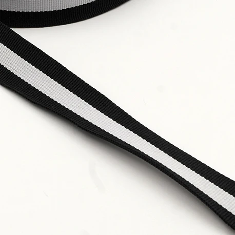 10mm 15mm 25mm 30mm wide webbing 3yards black white  Striped polyester Webbing twill yarn for the sewing belt Bag handle deco