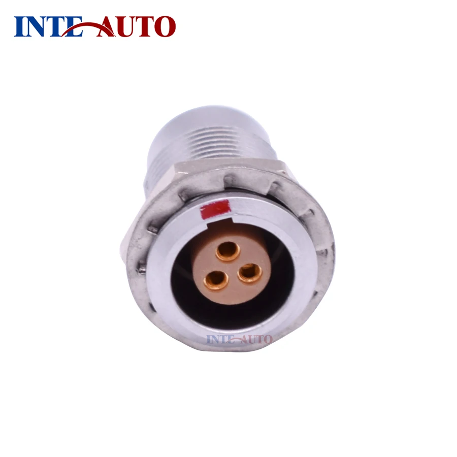 

3 Pins Industrial 0B Series Circular Push Pull Metal Electrical Socket Connector,M9 Size,EZGG.0B.303,Factory Price