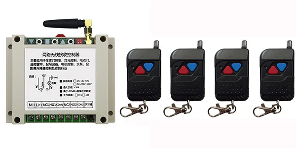 

AC220V 250V 380V 2CH RF Wireless Remote Control Relay Switch Security System Garage Doors Electric Doors lamp/ window