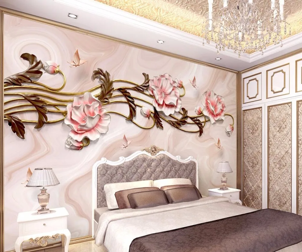 

beibehang Custom wallpaper 3d carved embossed peony marble marble background wall living room bedroom murals photo 3d wallpaper