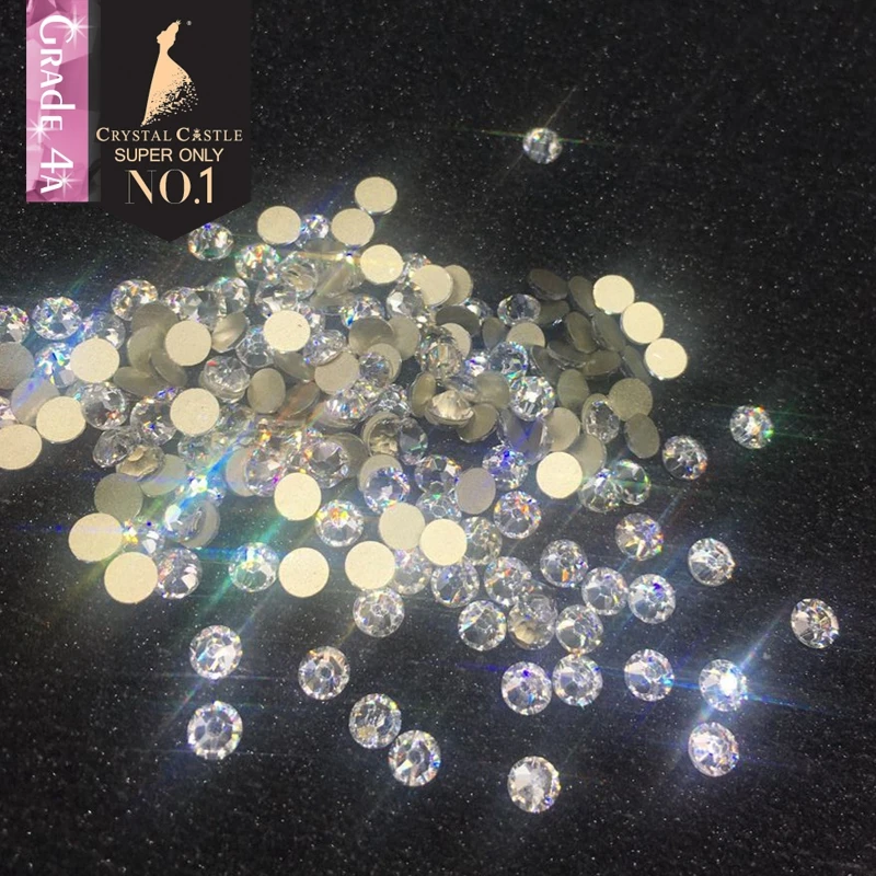 Crystal Castle Sparkle Non Hotfix 3D Nail Stones Clear White Strass Crafts Blingbling Glass Strass 4 anhf301