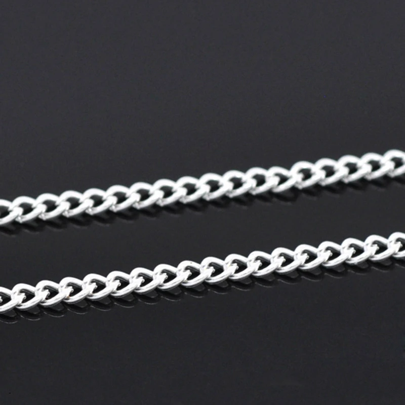 10 Meters Doreen Box Link-Opened Curb Chains Iron Alloy Silver color For DIY Bracelet Necklace Jewelry Making 3x2.2mm (B13656)