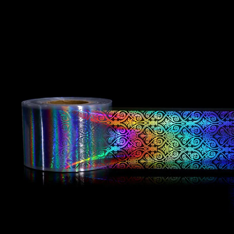 4cm*120m Holographic Nail Foil Fish scale Marble Flowers Series Manicure DIY Decorations Nail Art Transfer Nail Sticker 1Roll