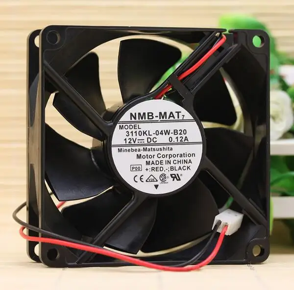 Originele Nmb 3110KL-04W-B20 8025 8Cm 12V 0.12A 2 Draad Desktop Fan