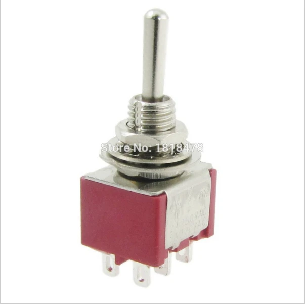 10 Pcs MTS-203/223 AC 250V 2A 120V 5A Momentary ON/OFF/ON 3 Position 6 Pins DPDT Toggle Switch