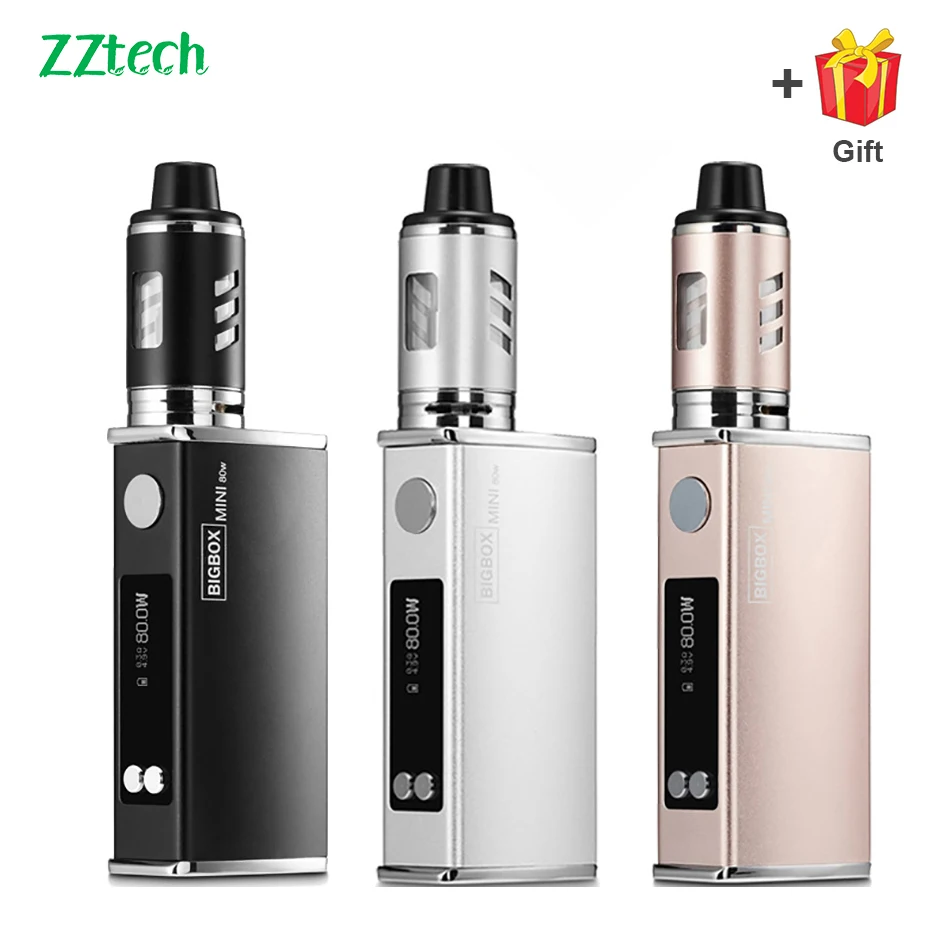 

Original Electronic Cigarette BIGBOX 80w Mini Adjustable Vape kit 2200mAh box mod Battery 2.5ml 0.3ohm coil Vape pen vaporizer