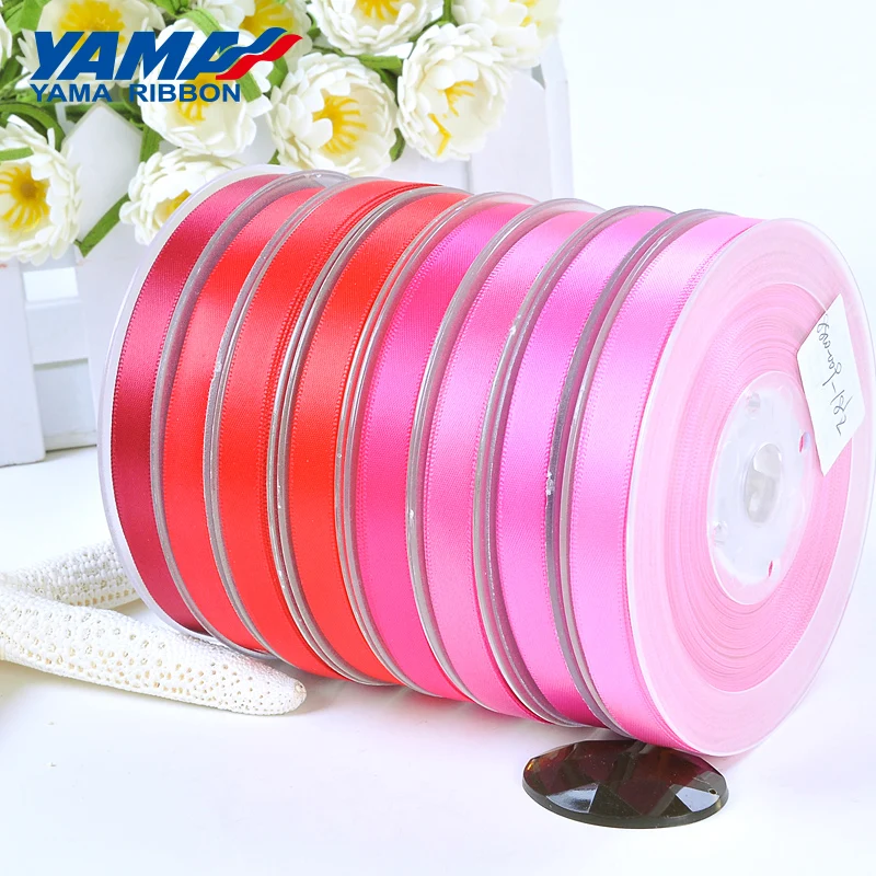 YAMA-Single Face Satin Ribbon, Light and Dark Red, Handmade Rose Ribbons, Party and Wedding Decoration, 25mm, 28mm, 32mm, 38mm,