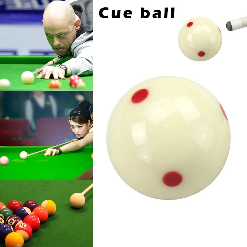 Cue Ball With 6 Red Dots Standard Pool-Billiard White Cue Training Ball White Billiard Ball