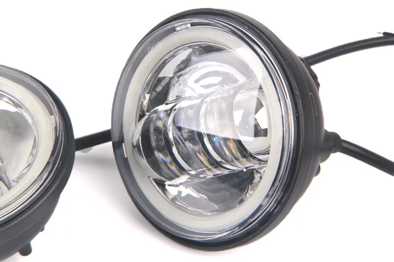 2pcs Round 4.5inch 30W LED Motorcycle Fog Light Black LED Fog Lamp