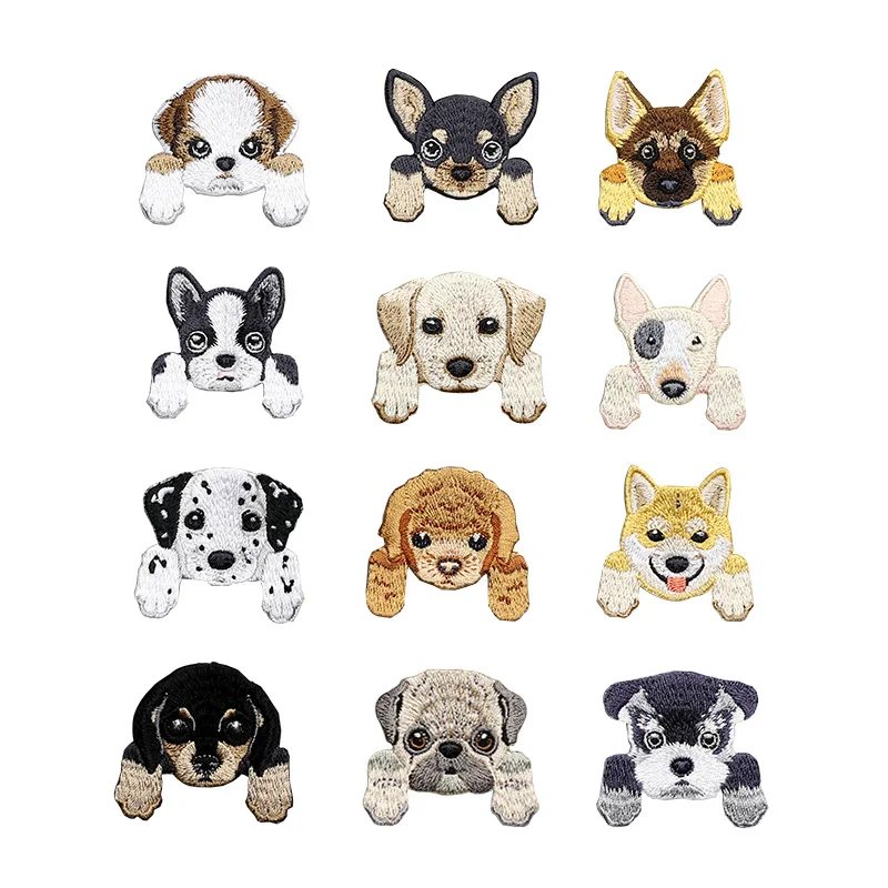 1 Piece Cute Chihuahua Shiba Dog Patches Baby's Clothing Parch Backpack Decoration Small Applique Iron On Fabric Stickers DIY