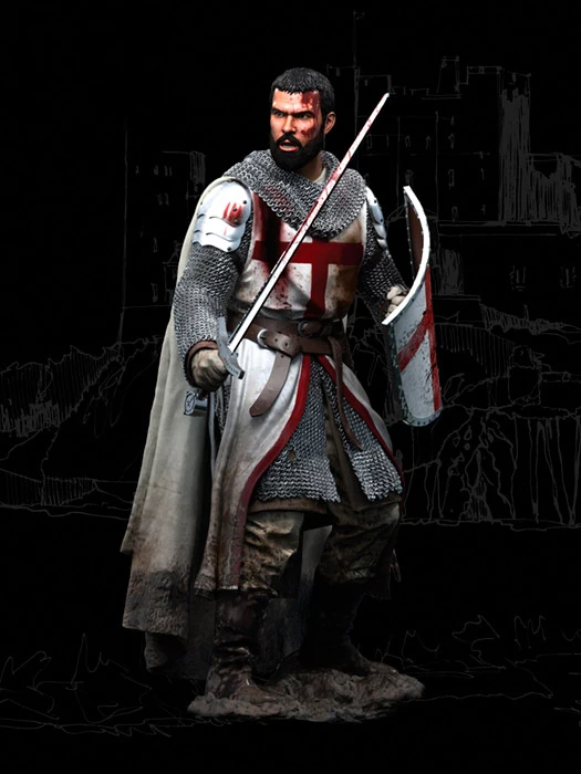 

Разобранный 1/18 90 мм Templar Knight, фигурка ХI века, набор из исторической смолы, миниатюрная модель, Неокрашенная