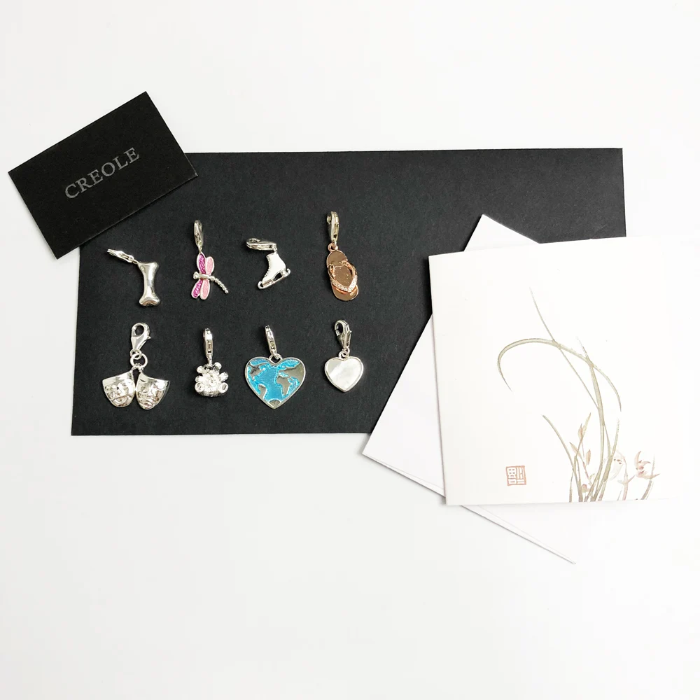 Skates Flip-flop Mask Dragonfly Teddy Bear Heart Bone Globe Charm Pendant,2019 Trendy Summer Jewelry 925 Sterling Silver Gift