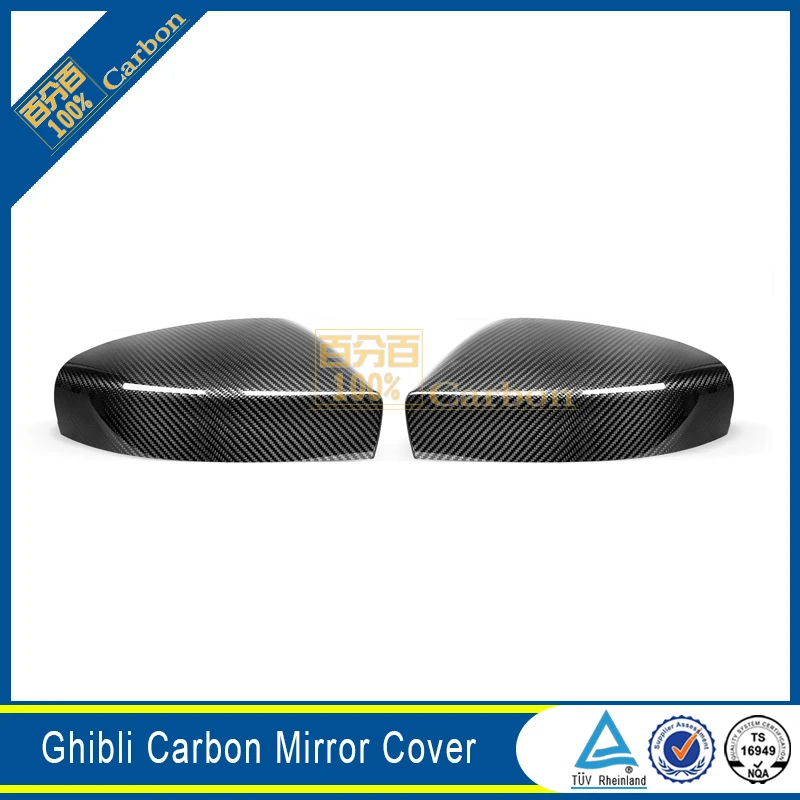 

Carbon Fiber Auto wing Rear View Glossy Black Car Side Mirror Cover For Maserati Quattroporte/Ghibli