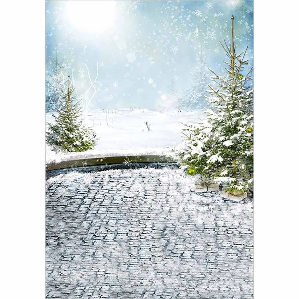 Funnytree new photographic background snowflakes sunrays landscapes outdoor brick floor christmas photo studio photobooth