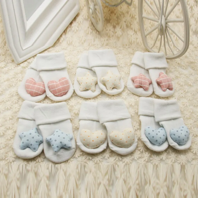 Newborn Infant Baby Lovely Girls Soft Cotton Socks Cute Star Love Pattern Kids Princess Socks 0-1Y