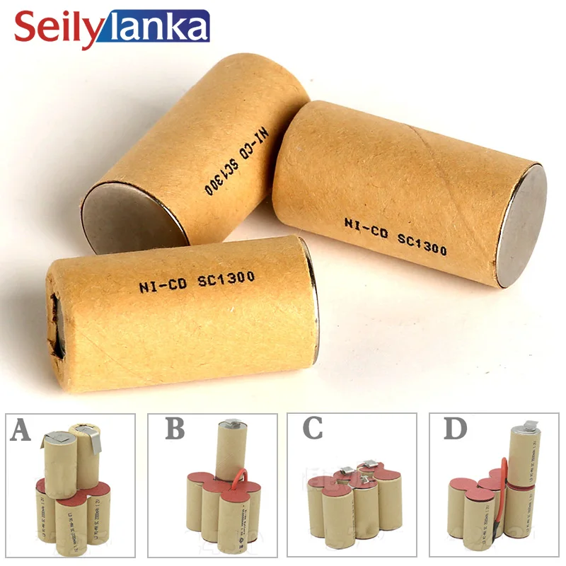 

20 шт., Ni cd аккумуляторные батареи высокой мощности 1300 мАч, аккумулятор для электроинструмента, блок питания, перезаряжаемая батарея 10-15c