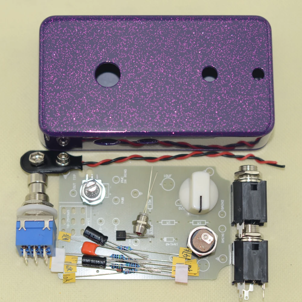 DIY Booster Guitar Pedall Kits with Pre-drilled 1590BDiecast Aluminum Enclosures Pedal True Bypass