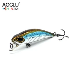 AOCLU-Sinking Minnow Fishing Rattle, Hard Bait Wobbler Lure, Beach, Bass, Jack, Trout, 14 # VMC Hook, Diving, 1.5m, 45mm, 3.0g