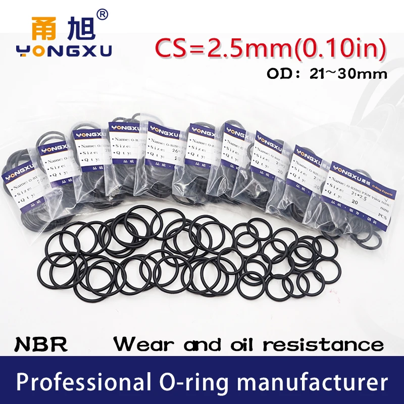 CS2.2/2.5/3mm OD6-180mm Black NBR Sealing O-Ring O Rings Seal Rubber Gasket Washer Nitrile rubber waterproof sealing