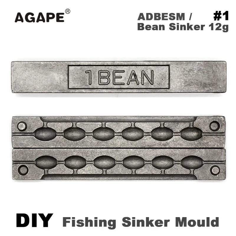 Adygil DIY Carp Fishing Bean Sinker Mould ADBESM/#1 Bean Sinker 12g 6 Cavities Fishing Accessories Wedkarstwo Wyprzed Wedkarstwo