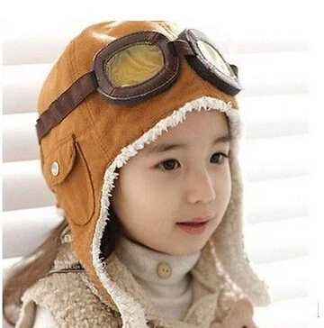 Citgeett Winter Baby Toddler Boy Girl Kids Pilot Aviator Warm Cap Cute Hat Beanie Color Coffe Black SS