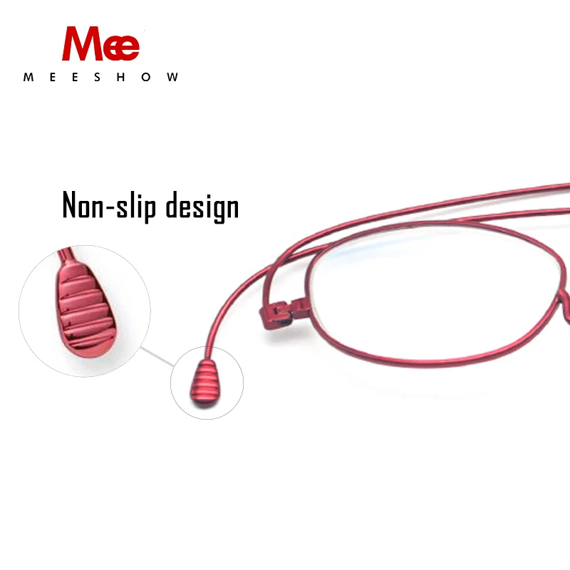 MEESHOW titanium reading glasses women men glasses frame paper glasses ultra thin eyeglasses pocket gold reading glasses +2.0