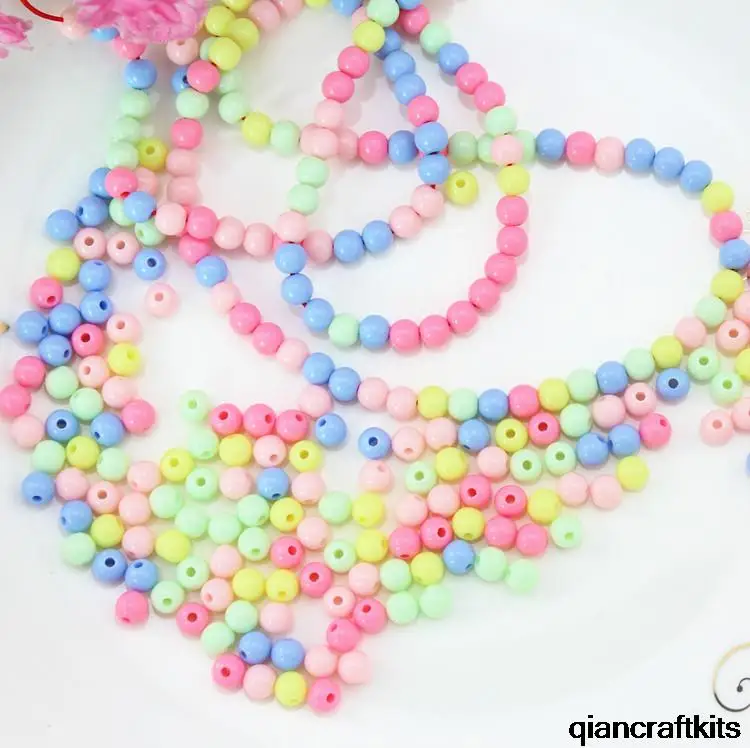 Set di 1200 pz pastello di colore GUMBALL Perline Solido Acrilico Gum Bubblegum Perle Della Collana Dei Branelli della Sfera Rotonda Perline