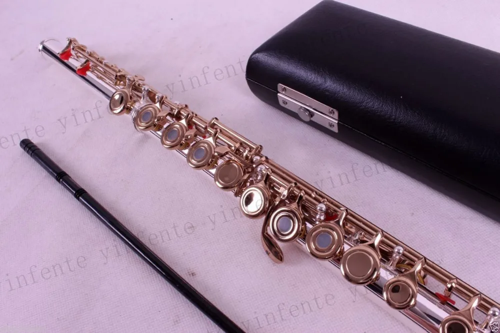 silver  New flute 17 hole Open Hole Powerful Sound Profession E key  golden Keys