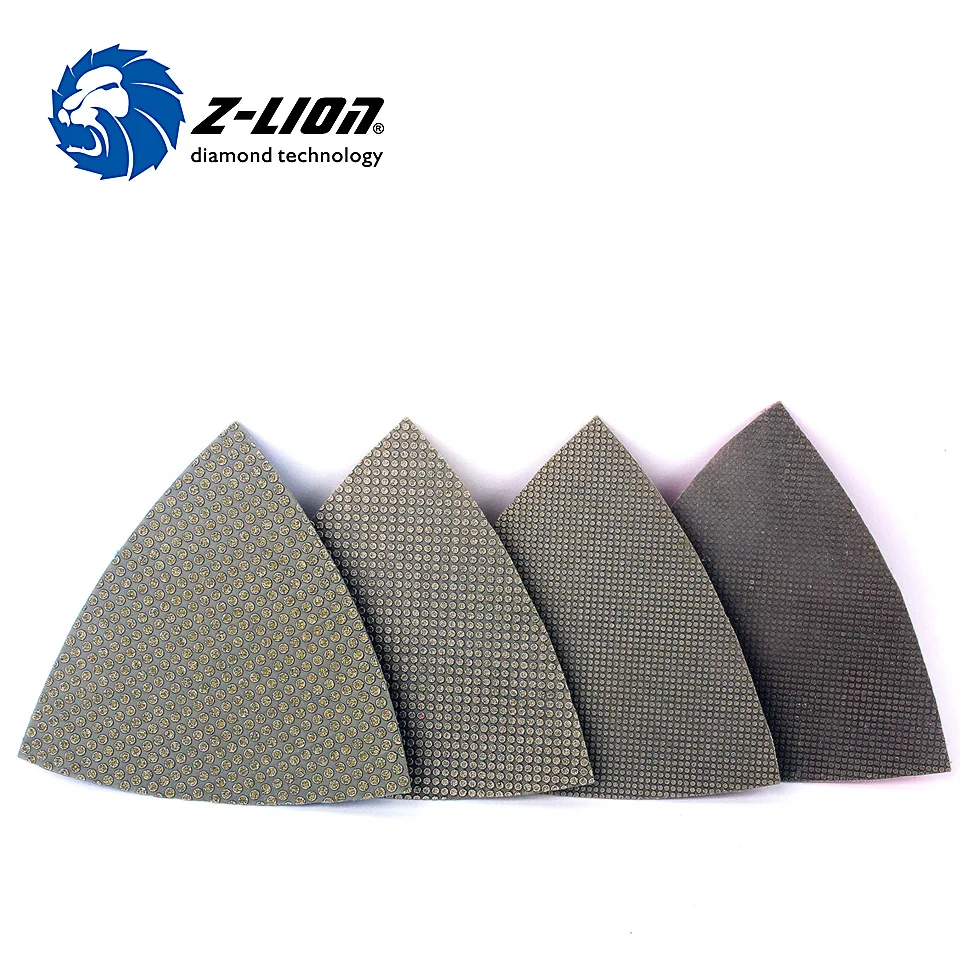 Z-LION 75mm Triangular Diamond Polishing Pads Electroplated Sanding Pad For Multi Tool as Fein Multimaster Dremel Renovator