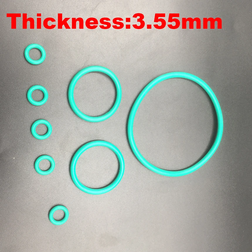 6pcs 47.5x3.55 47.5*3.55 48.7x3.55 48.7*3.55 ID*Thickness 3.5mm Green Fluoro FKM Fluorine Rubber O-Ring Oil Seal O Ring Gasket